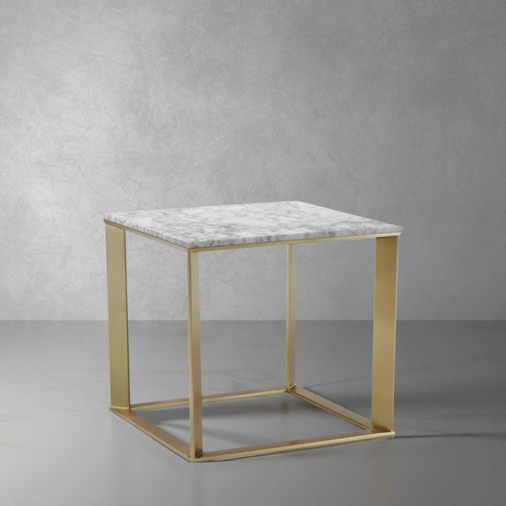 Carrara Marble Parma End Table - Brass (1 of 3)