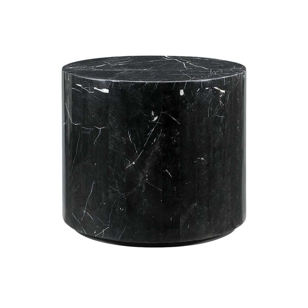 Nero Marquina Marble Monolith Drum Side Table - Polished (1 of 6)