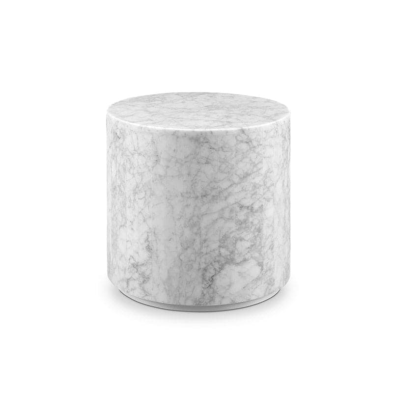 Carrara Marble Monolith Drum Side Table - Classico (1 of 5)