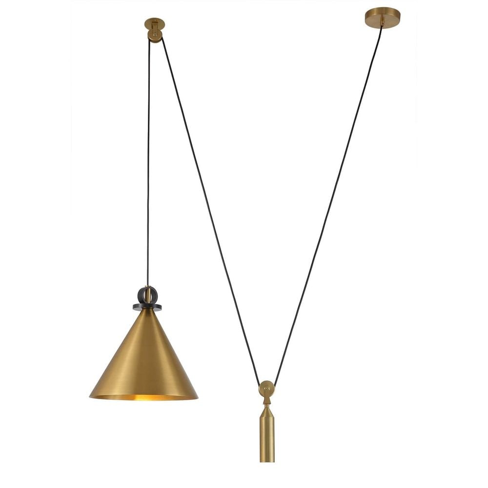 Brass Cone Counterweight Pendant Light (1 of 4)
