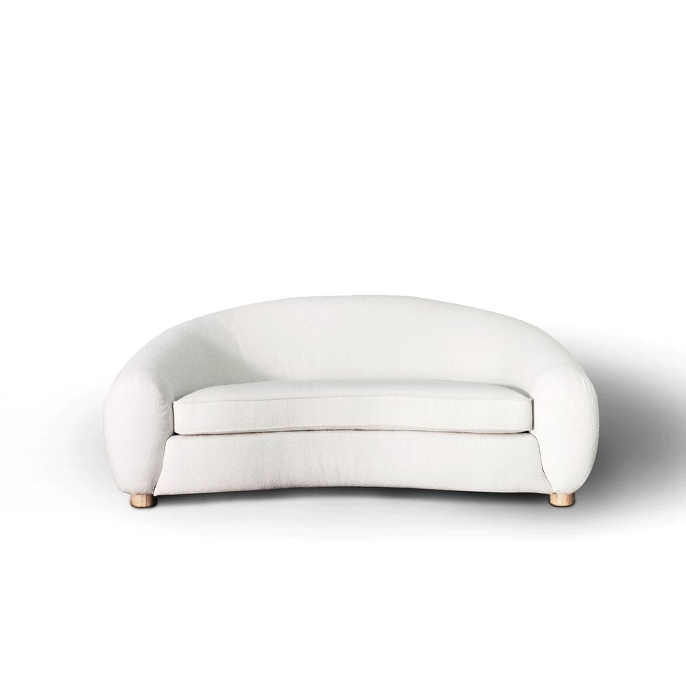 Charlotte Curved Sofa 71 - Ivory Boucle (1 of 6)