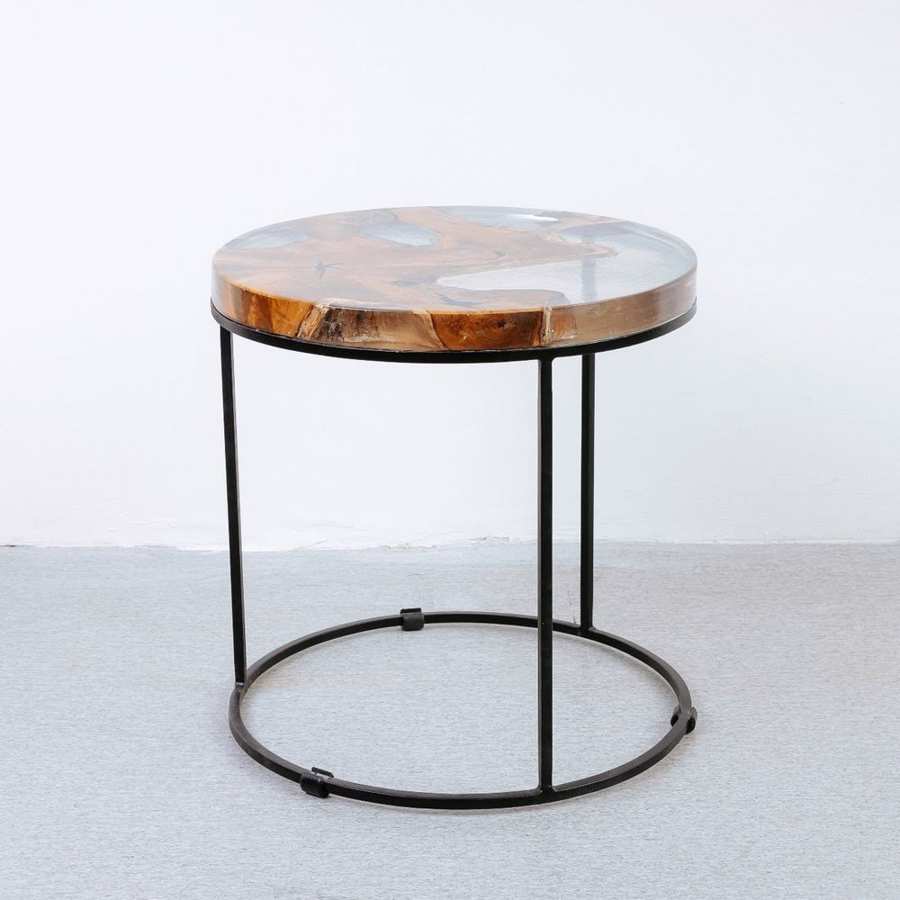 Cenric Teak and Resin Side Table (1 of 6)