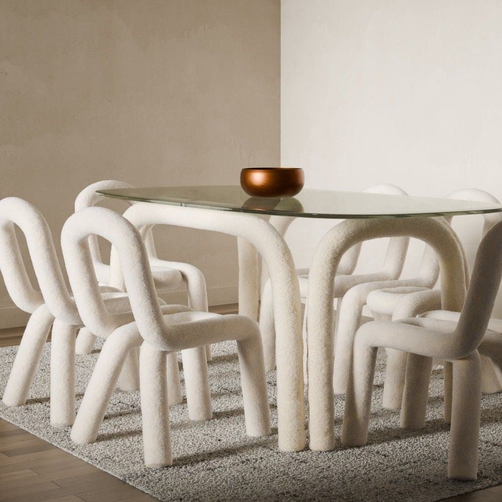 Bold Styled Dining Table - Rectangle - Limited Edition Shearling - 4