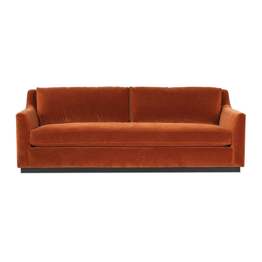 Sophia Slope Arm Mohair Sofa with Bench Seat - Cinnamon Mohair (1 of 5)