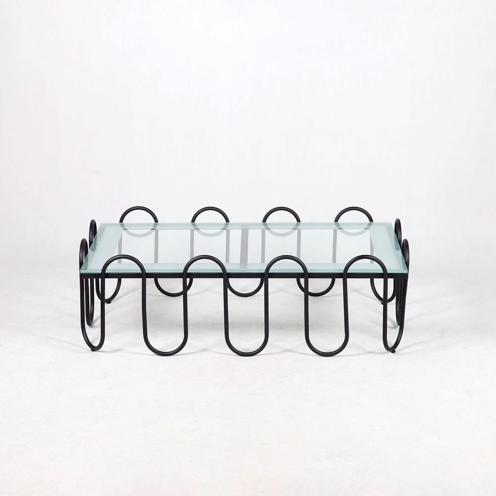 Ripple Rectangle Coffee Table with Glass Top (1 of 7)