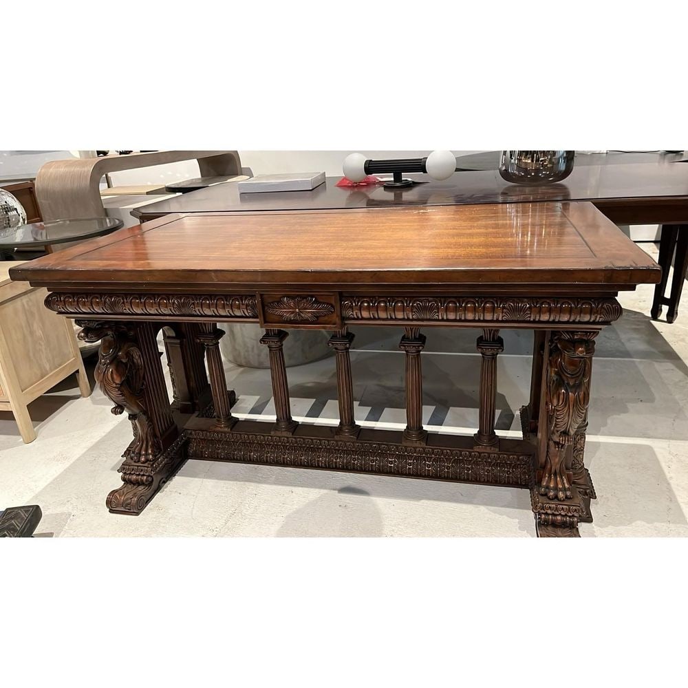 French Renaissance Style Library Table (1 of 3)