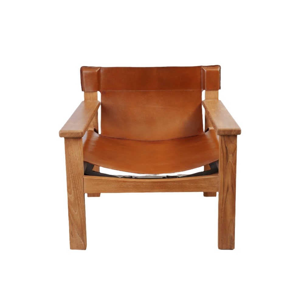 Leather Sling Lounge Chair (1 of 7)