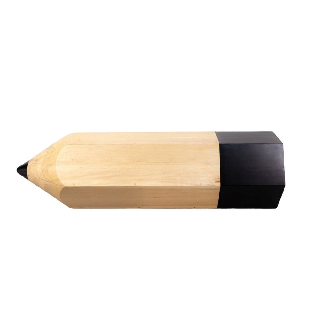 Pencil Bench: Expertly crafted from mahogany wood, this unique bench will be a fun accent in any room. Designed to resemble the pencils used back in your elementary school days, this piece is full of fun and