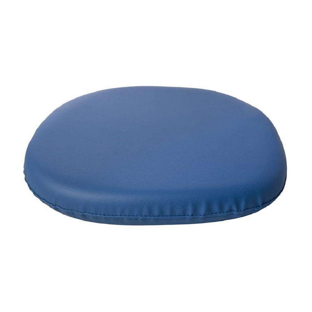 Pedestal Style Arm Chair Cushion - Blue- Set of Two: "Size: 4.5 H x 18.5 L x 18.5 DMaterials: Leatherette Polyurethane Cover and High Density Foam Fill"