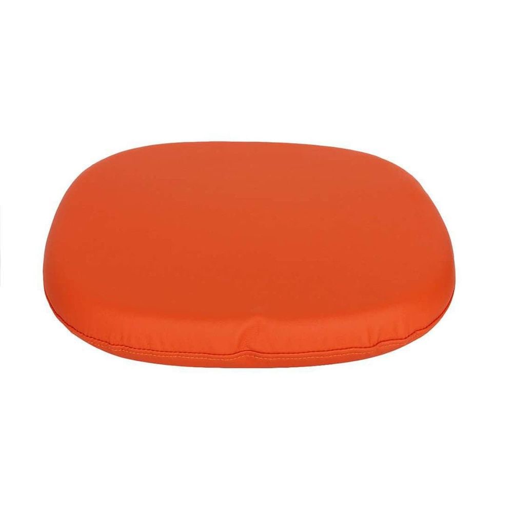 Pedestal Style Arm Chair Cushion - Orange- Set of Two: "Size: 4.5 H x 18.5 L x 18.5 DMaterials: Leatherette Polyurethane Cover and High Density Sculpted Foam"