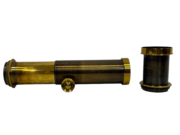 Brass telephoto camera lens (1 of 8)