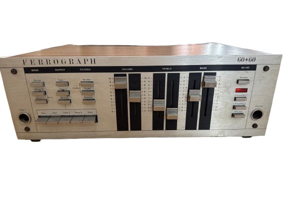 Ferrograph F608 60+60 Integrated Amplifier: Powers up Please Note;This item cannot be shipped by us. You will need to arrange your own shipping or collect it in person.