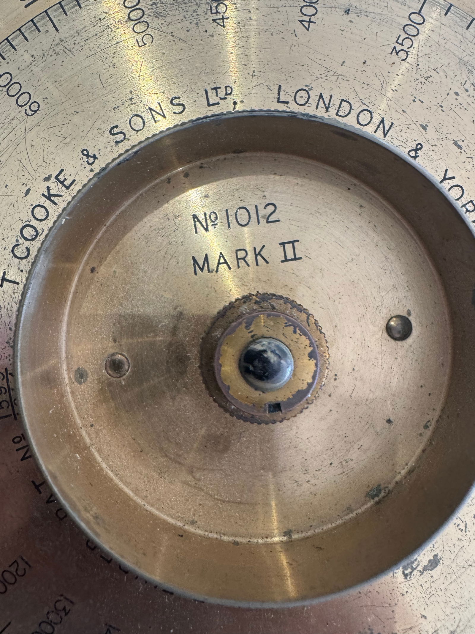 A WW1 naval range finder in its associated box. Marked to maker T. Cooke & Sons Ltd of London & - 2