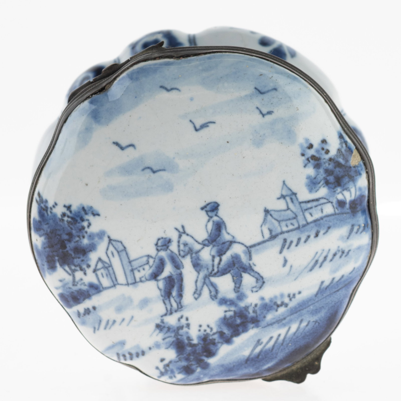 Antique 18Th Century Savona Hand Painted Tin Glazed Faience Earthenware Pillbox (1 of 3)