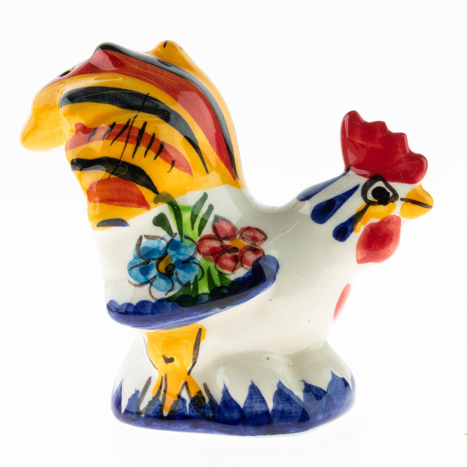 Mid Century Polychrome Majolica Faience Pottery Ceramic Cockerel Figure (1 of 2)