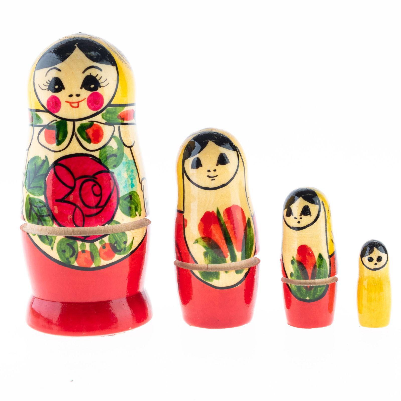 Hand Painted Set Of 4X Russian Matryoshka Dolls (1 of 3)