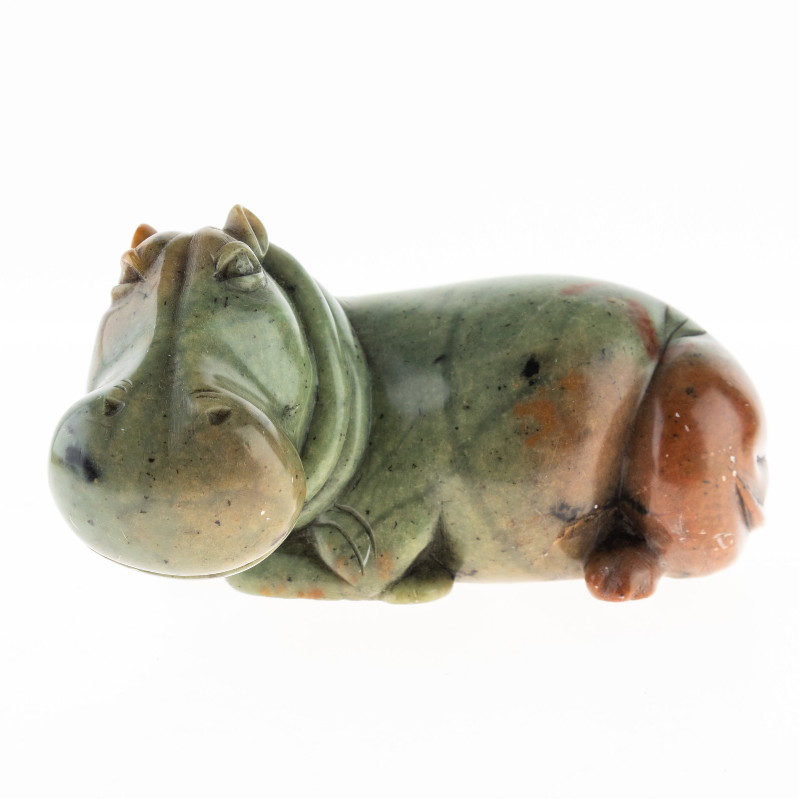 Mid Century African Hand Carved Stone Hippo Sculpture (1 of 2)