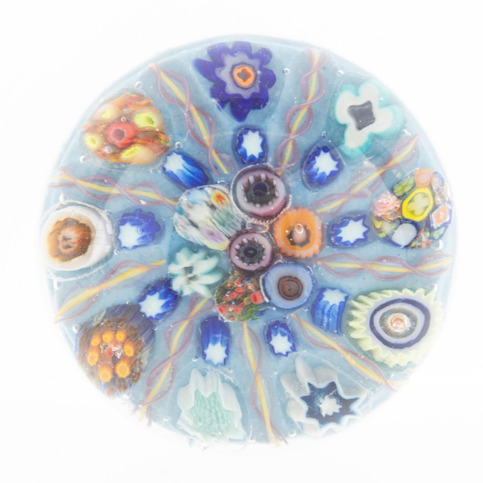 Mid Century Perthshire Scottish Millefiori Hand Blown Glass Paperweight (1 of 2)