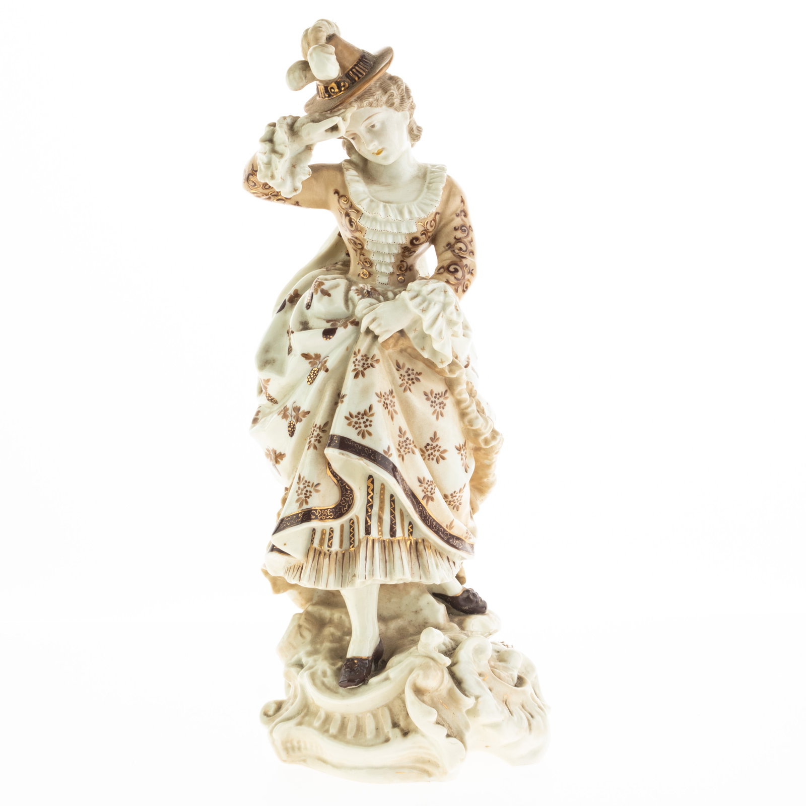 Antique Meissen Style Hand Painted Porcelainc Ceramic Figure 19Th Century (1 of 2)