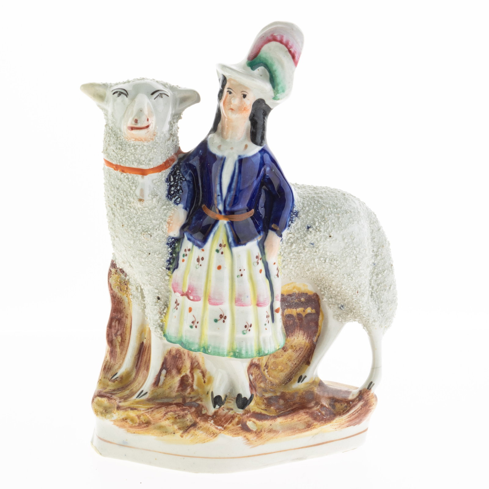 19Th C Staffordshire Polychrome Pottery Pearlware Ceramic Figure Group (1 of 1)