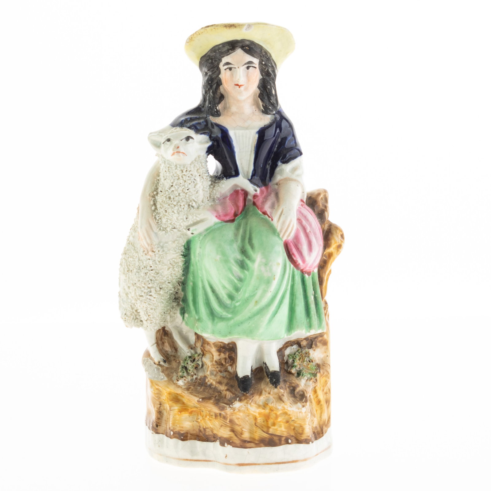 19Th C Staffordshire Polychrome Pottery Pearlware Ceramic Figure Group (1 of 1)