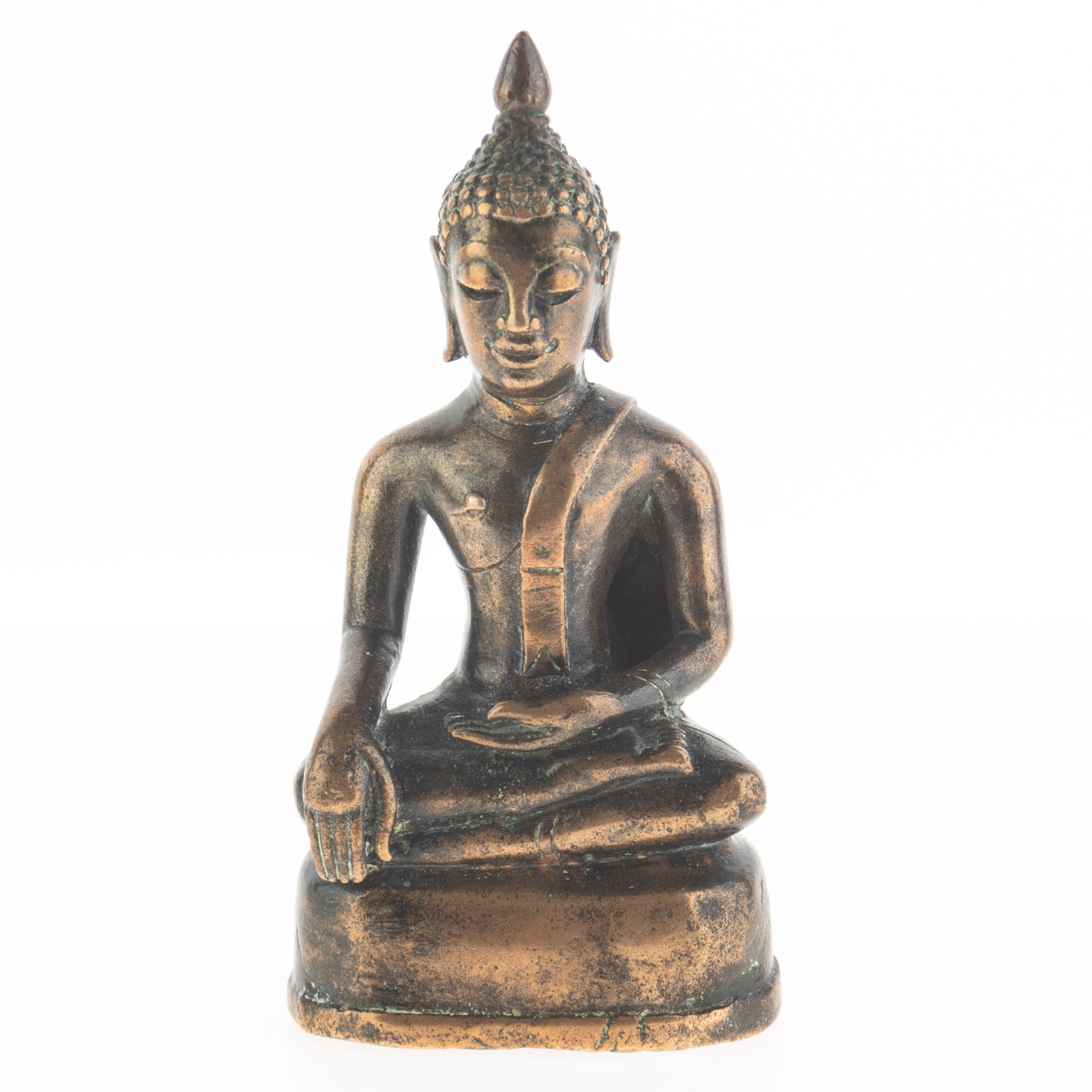 Antique Thai Bronze Buddha Sculpture 19Th Century: Height: 13.5 cm, Width: 6.8 cm. It is the responsibility of the Buyer to carefully examine each lot and form their own judgment regarding its condition, description, provenance, and authenticity prior