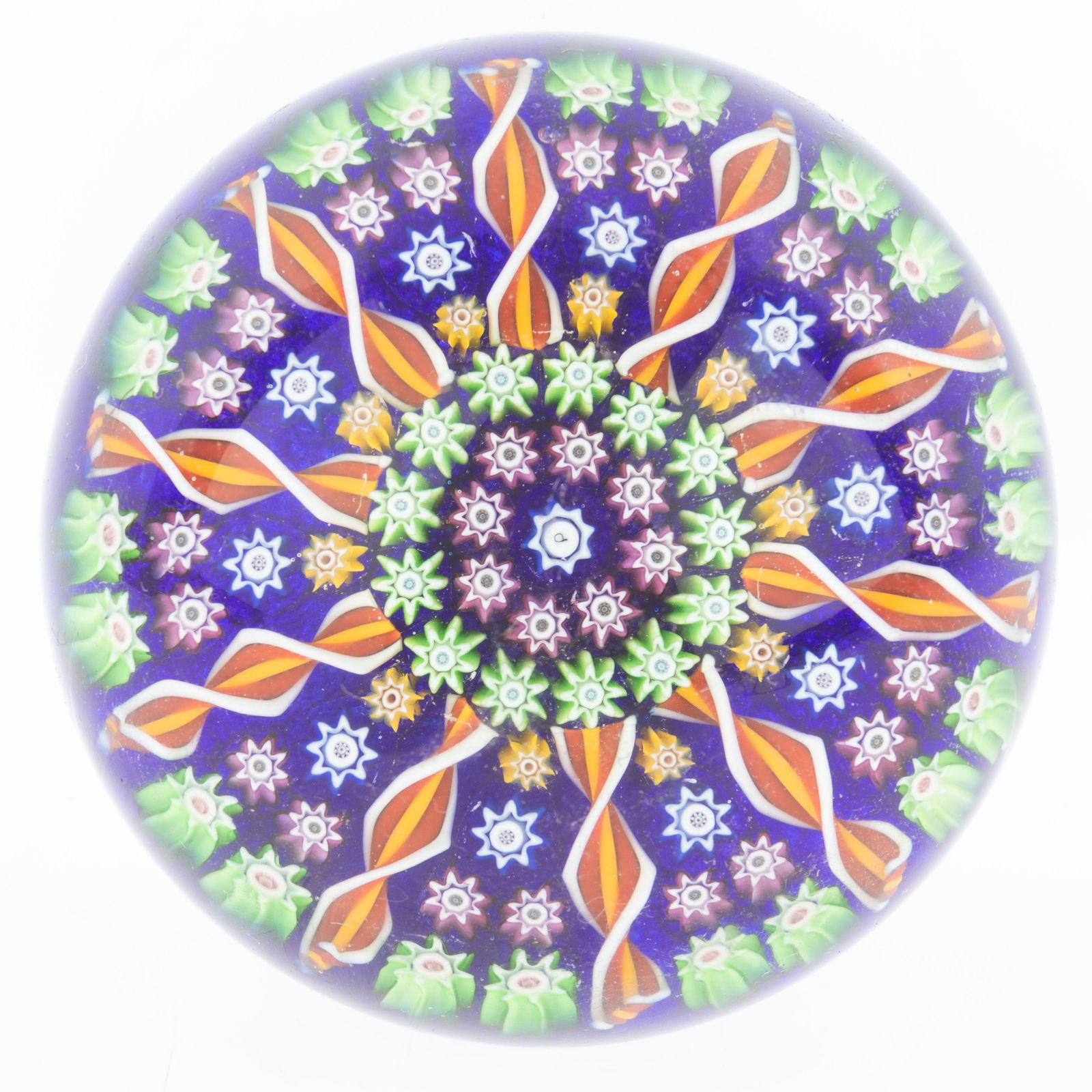Mid Century Perthshire Scottish Millefiori Hand Blown Glass Paperweight (1 of 2)