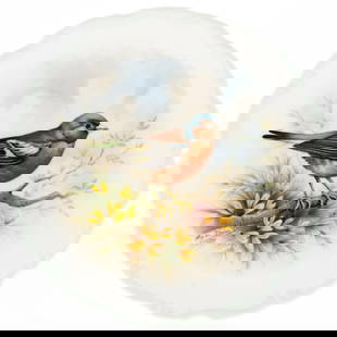 Signed Royal Albert Hand Painted Porcelain Plate Depicting Chaffinch Bird: Height: 20.5 cm, Width: 20.5 cm. It is the responsibility of the Buyer to carefully examine each lot and form their own judgment regarding its condition, description, provenance, and authenticity
