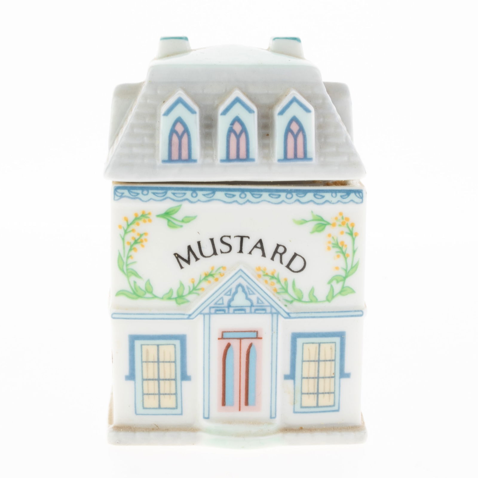 Vintage Lenox Spice Village Porcelain Mustard Jar In The Form Of A Miniature Victorian House (1 of 1)