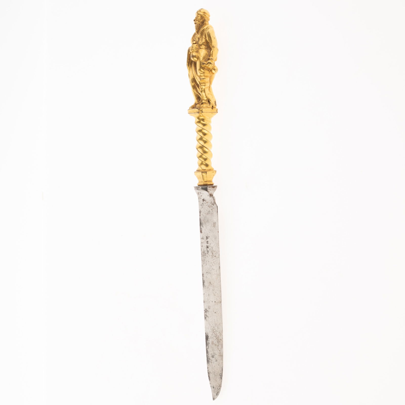 Antique Gilt Apostole Letter Opener 19Th Century: Height: 1.5 cm, Width: 20.5 cm. It is the responsibility of the Buyer to carefully examine each lot and form their own judgment regarding its condition, description, provenance, and authenticity prior