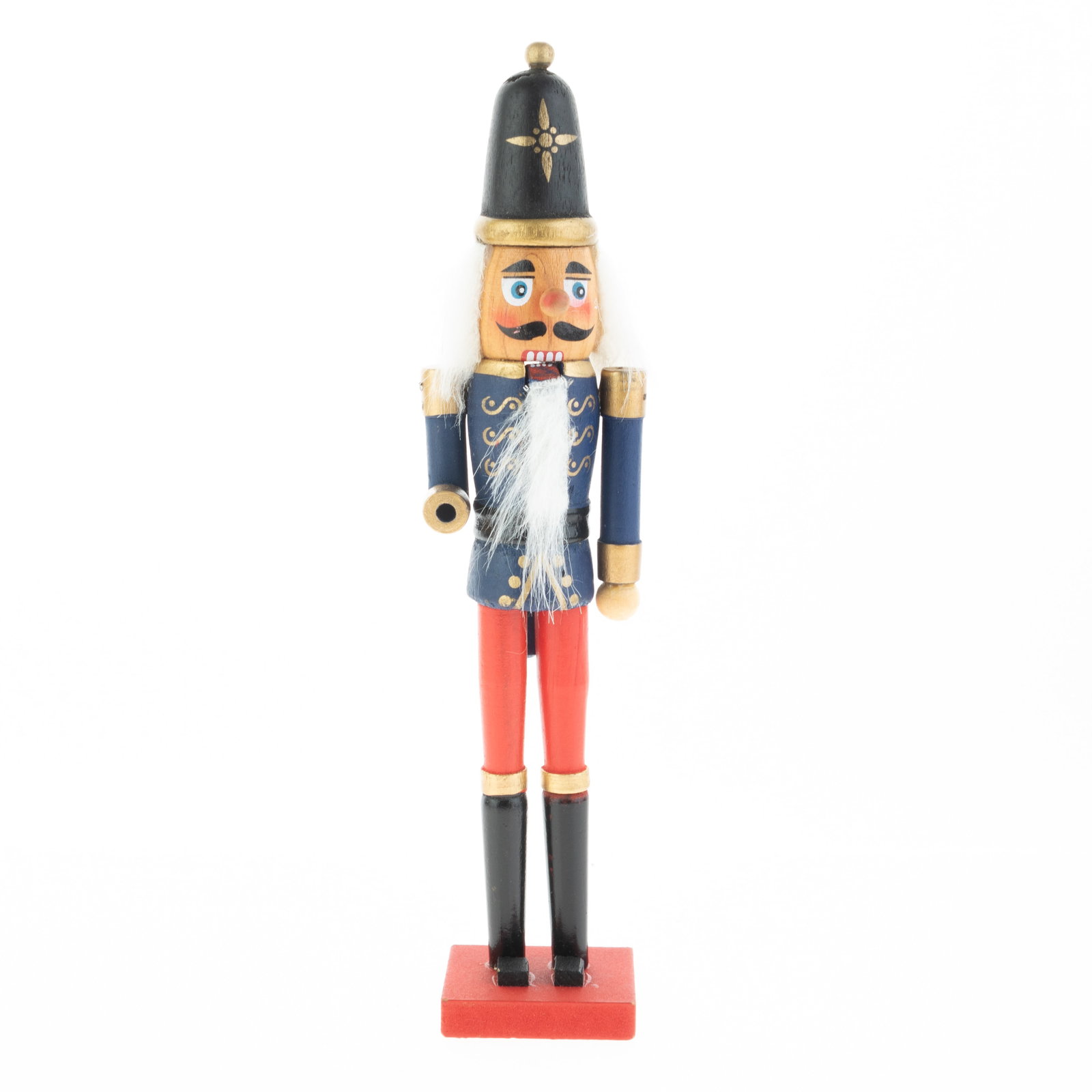 Vintage German Wooden Christmas Nutcracker Soldier: Height: 22.5 cm, Width: 5.5 cm. It is the responsibility of the Buyer to carefully examine each lot and form their own judgment regarding its condition, description, provenance, and authenticity prior