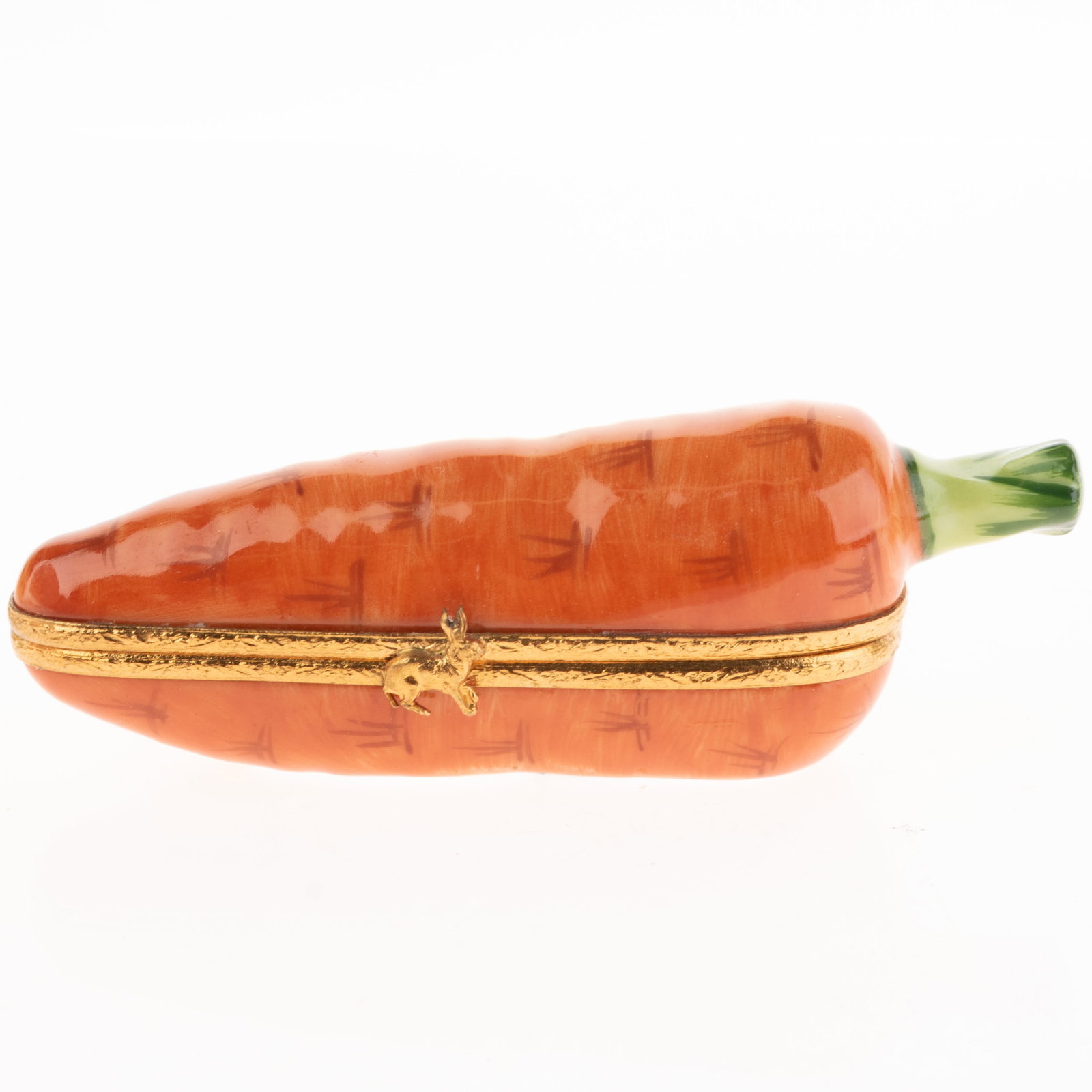 French Limoges Hand Painted Porcelain Novelty Carrot & Bunny Rabbit Trinket Box (1 of 3)