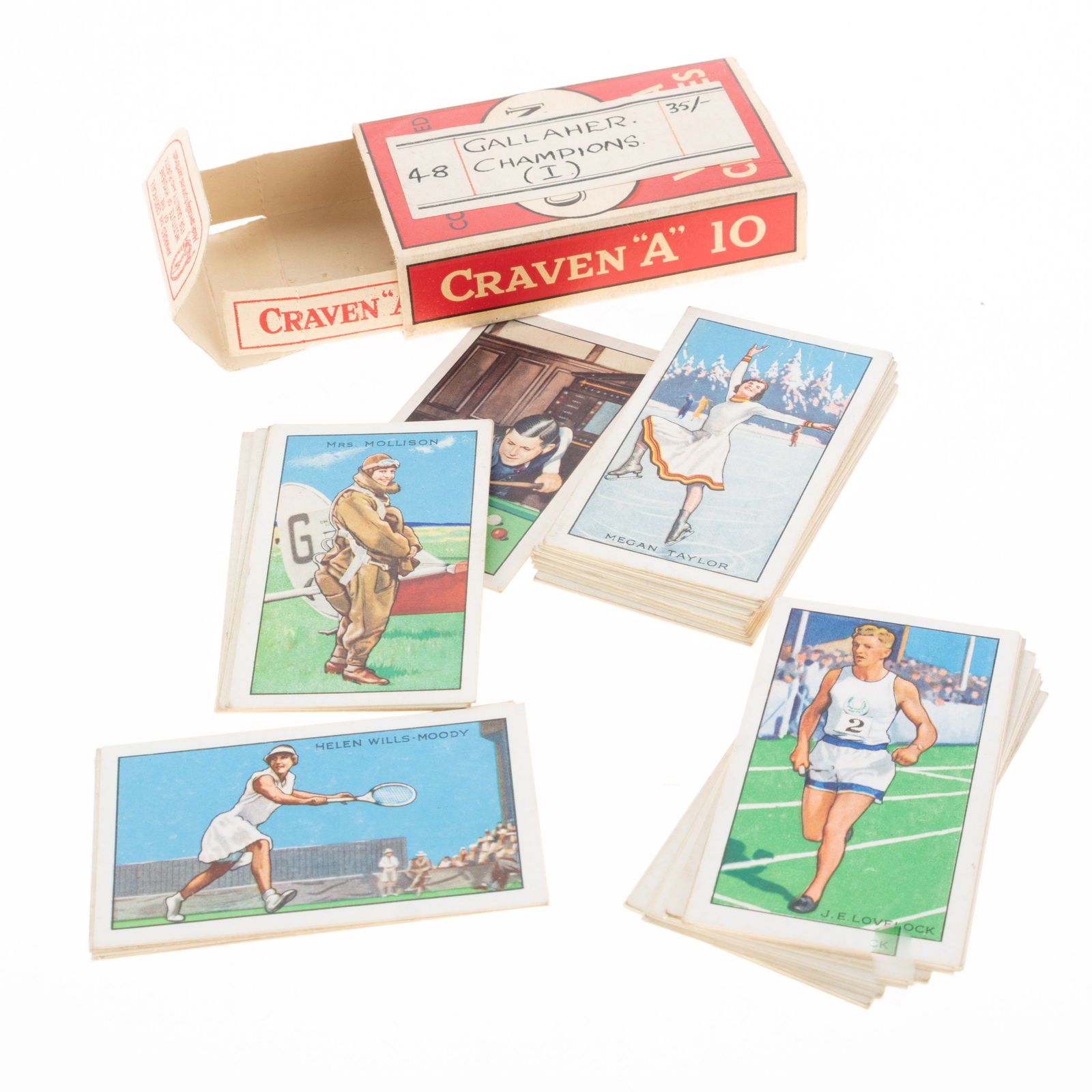 Vintage Gallaher Cigarette Cards "Champions" Circa 1935: Height: 7.5 cm, Width: 1.7 cm. It is the responsibility of the Buyer to carefully examine each lot and form their own judgment regarding its condition, description, provenance, and authenticity prior