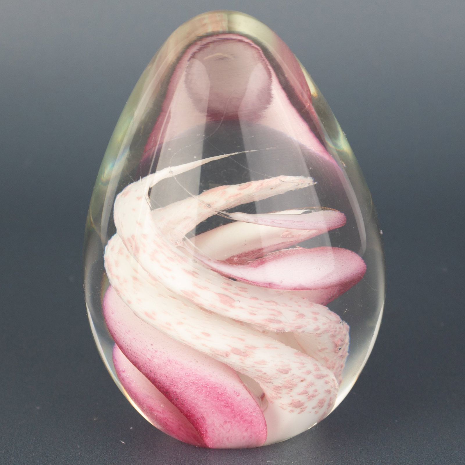 Caithness Scottish Hand Blown Glass Pink Swirl Paperweight (1 of 5)