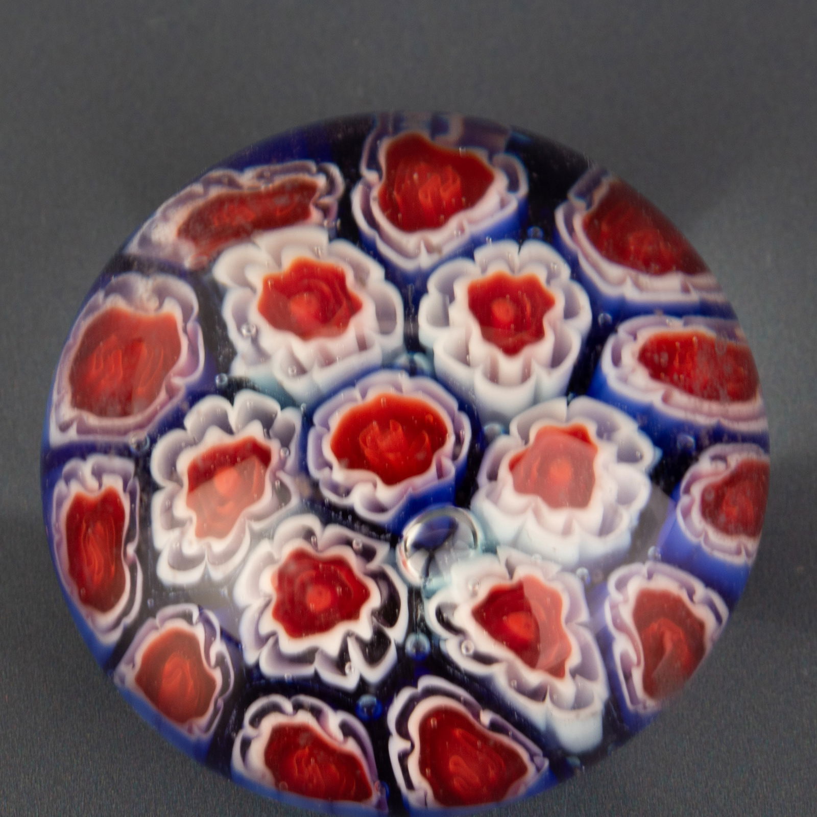Mid Century Murano Hand Blown Venetian Millefiori Glass Paperweight: (Height: 3.0 cm, Width: 5.0 cm) It is the responsibility of the Buyer to carefully examine each lot and form their own judgment regarding its condition, description, provenance, and authenticity prior