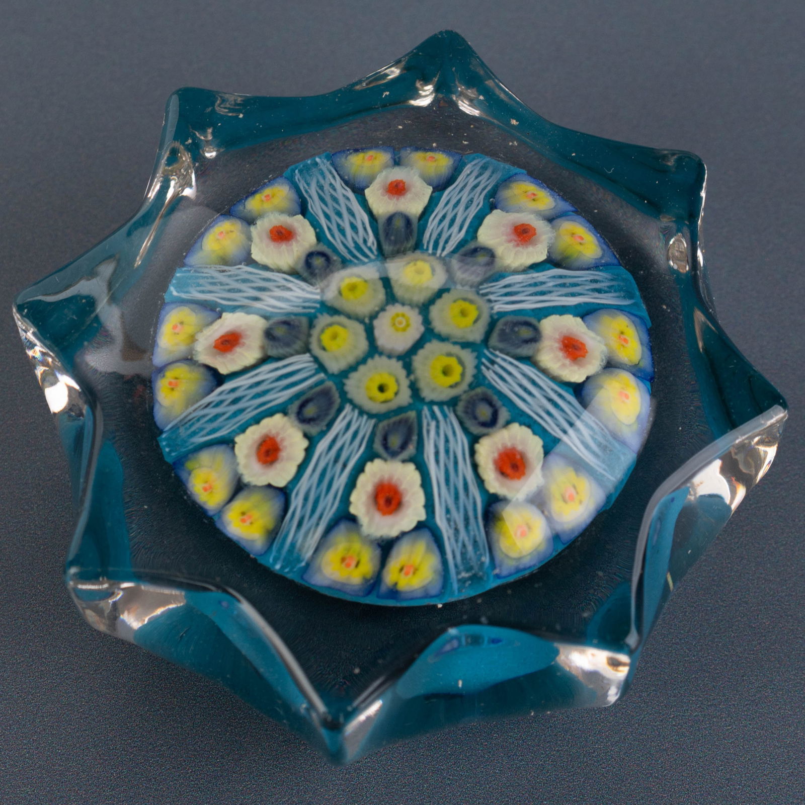 Mid Century Vintage Strathearn Scottish Millefiori Star Shaped Glass Paperweight (1 of 5)