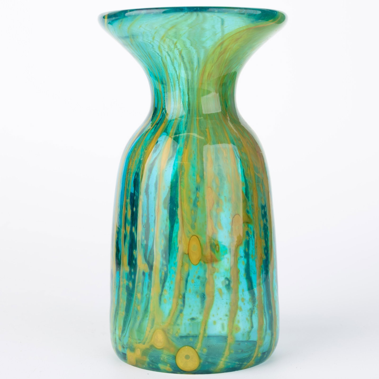 Mid Century Vintage Signed Maltese Hand Blown Glass Vase Designed By Michael Harris (1 of 4)