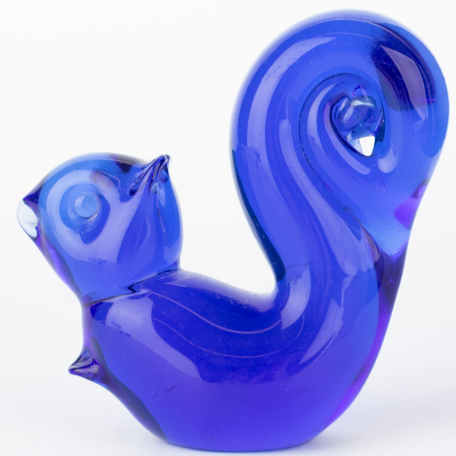 Vintage Hand Blown Cobalt Blue Glass Squirrel Paperweight Figurine (1 of 5)