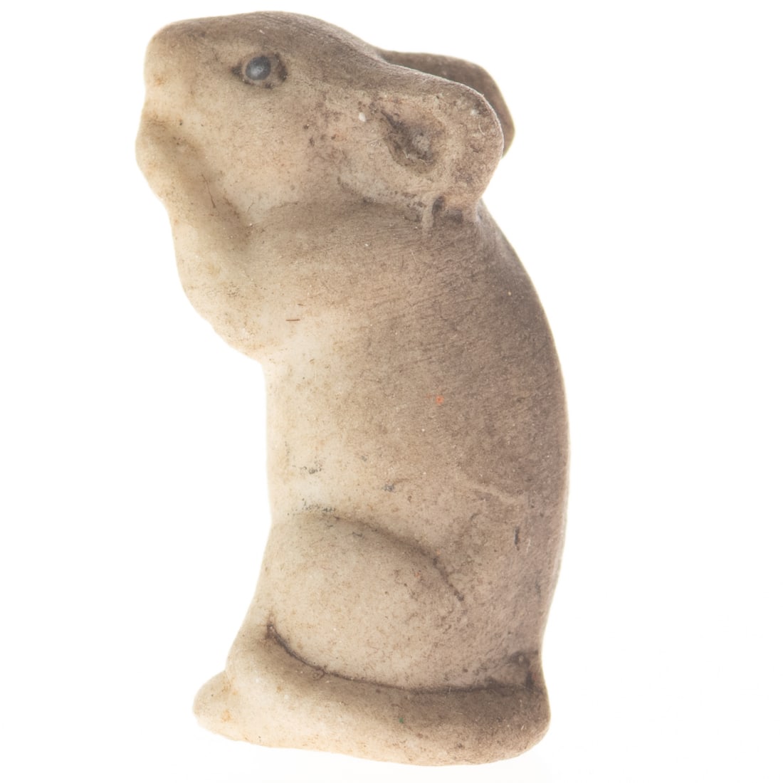 Antique German Hand Painted Bisque Porcelain Seated Mouse Figurine Model Early 20Th Century: (Height: 2.2 cm, Width: 1.0 cm) It is the responsibility of the Buyer to carefully examine each lot and form their own judgment regarding its condition, description, provenance, and authenticity prior