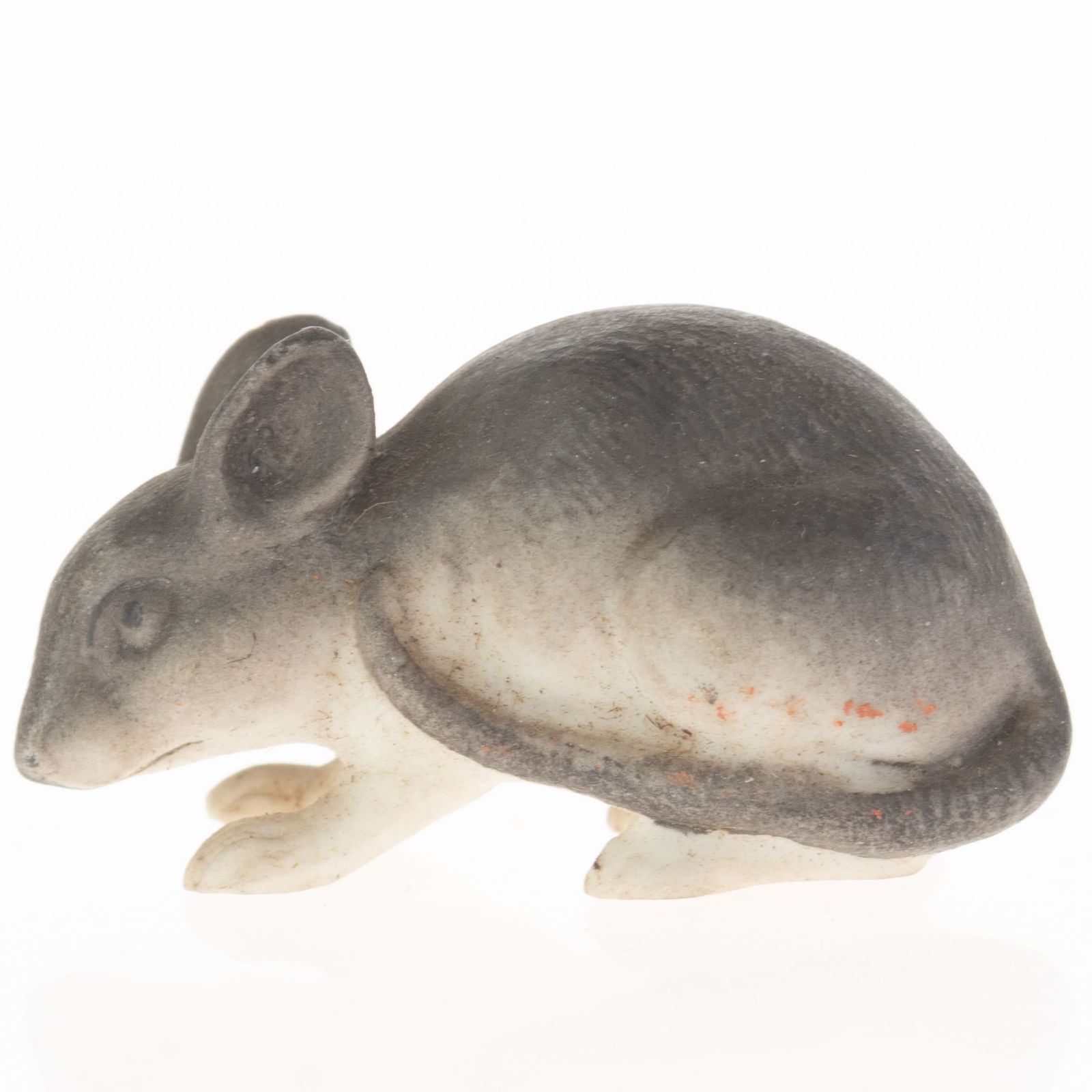Antique German Hand Painted Bisque Porcelain Mouse Figurine Model Early 20Th Century: (Height: 2.0 cm, Width: 4.1 cm) It is the responsibility of the Buyer to carefully examine each lot and form their own judgment regarding its condition, description, provenance, and authenticity prior