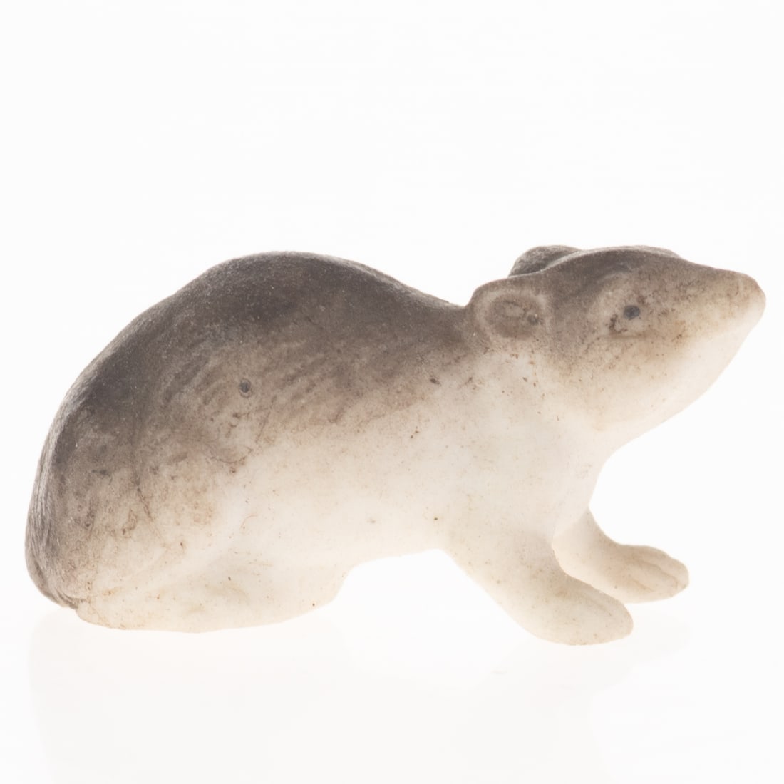 Antique German Hand Painted Bisque Porcelain Mouse Figurine Model Early 20Th Century: (Height: 1.0 cm, Width: 2.5 cm) It is the responsibility of the Buyer to carefully examine each lot and form their own judgment regarding its condition, description, provenance, and authenticity prior