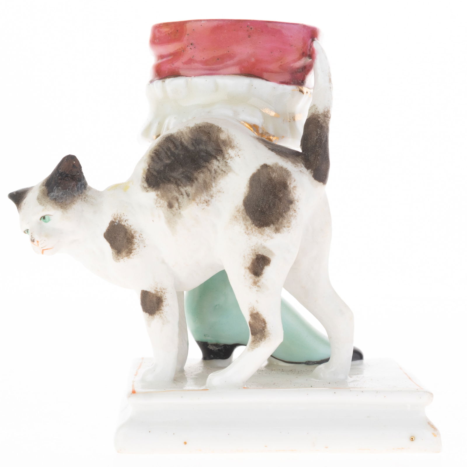 Antique German Hand Painted Bisque Porcelain Cats And Boot Figurine Model Early 20Th Century (1 of 5)