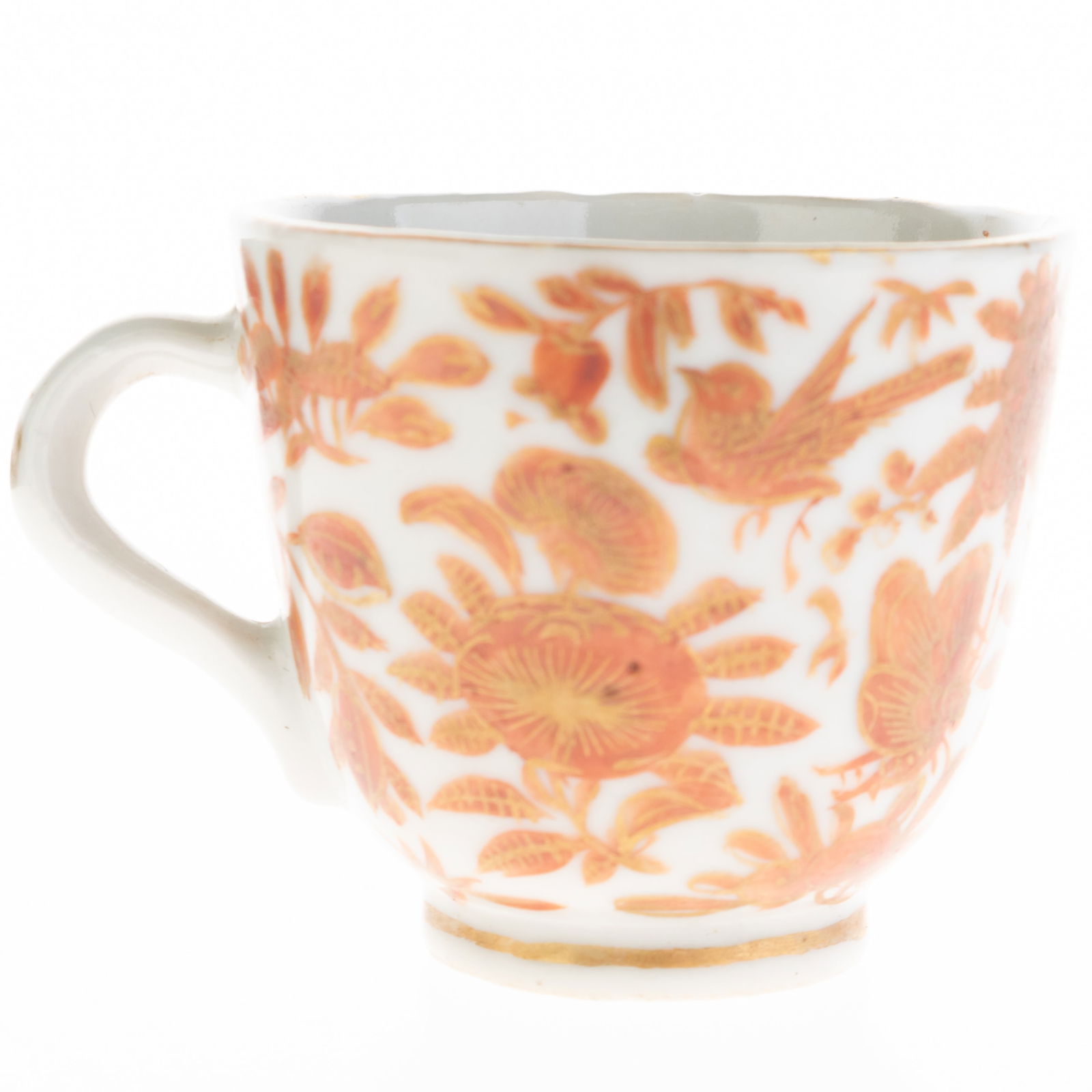 Antique Chinese Qing Export Hand Painted Bird & Butterfly Pattern Porcelain Teacup (1 of 4)