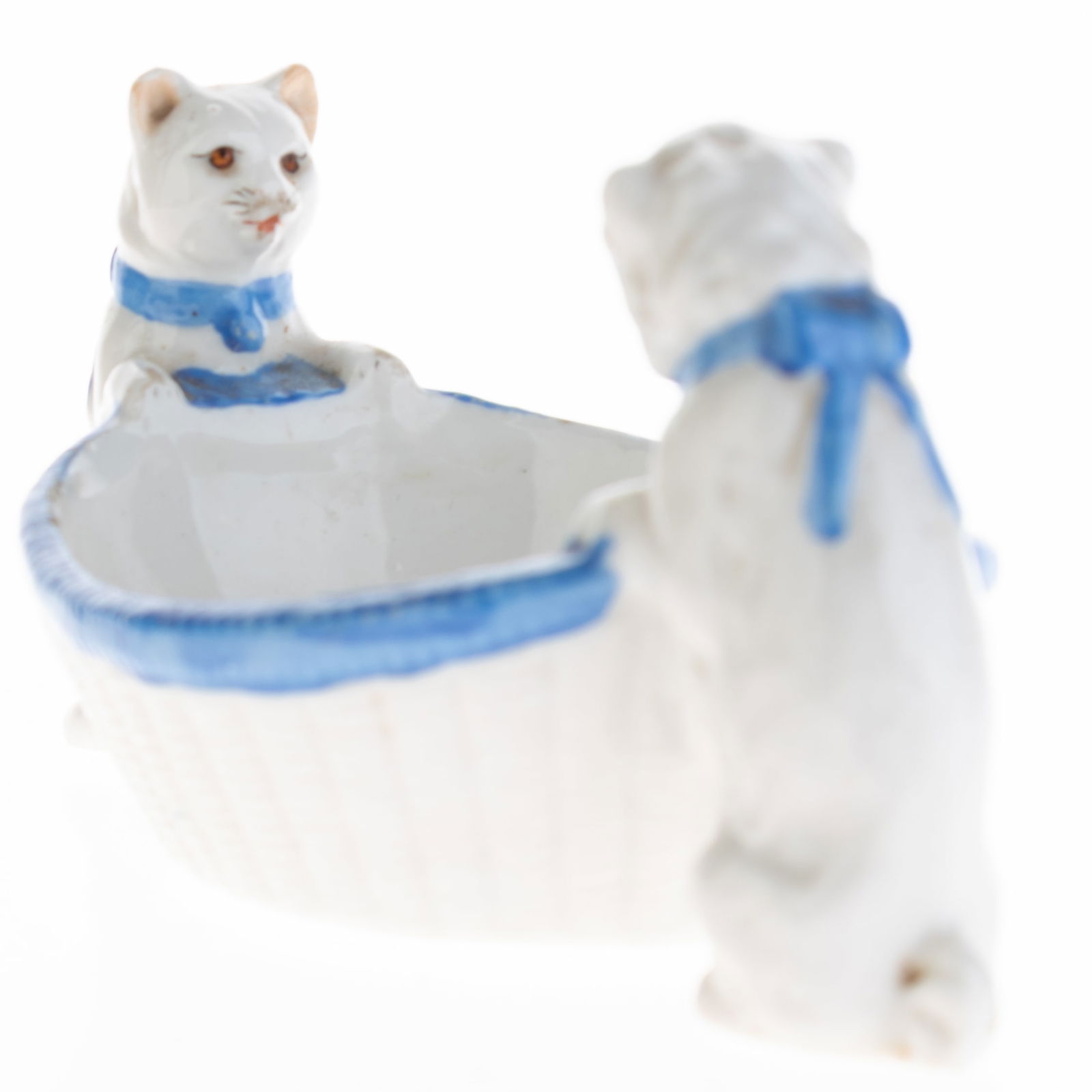 Antique German Hand Painted Bisque Porcelain Cat & Dog Cellar Figurine Model Early 20Th Century (1 of 5)