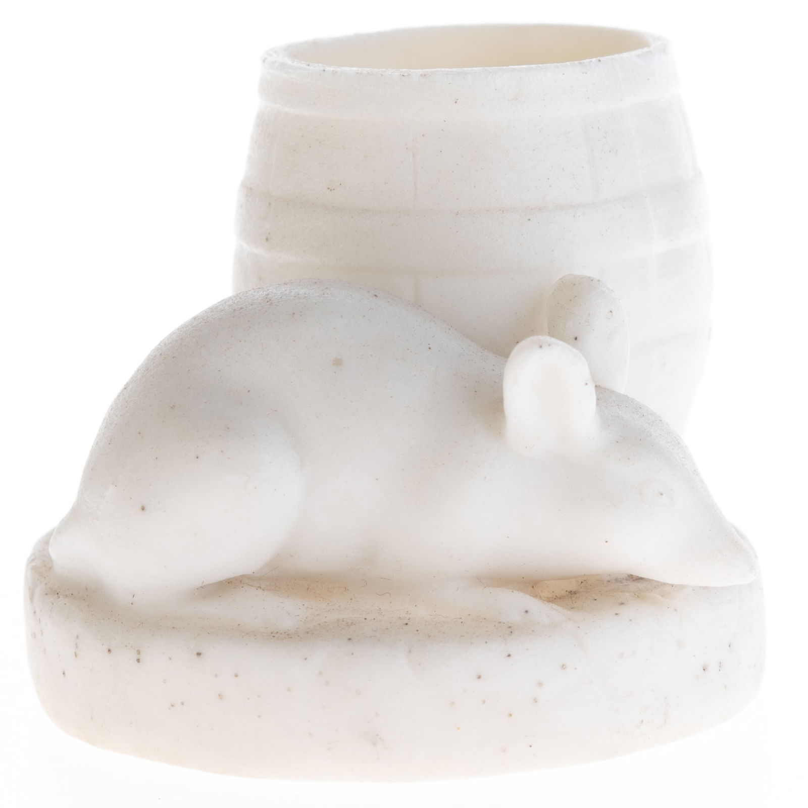 Antique German Bisque Porcelain Mouse Match Holder Figurine Model Early 20Th Century: (Height: 5.0 cm, Width: 6.5 cm) It is the responsibility of the Buyer to carefully examine each lot and form their own judgment regarding its condition, description, provenance, and authenticity prior