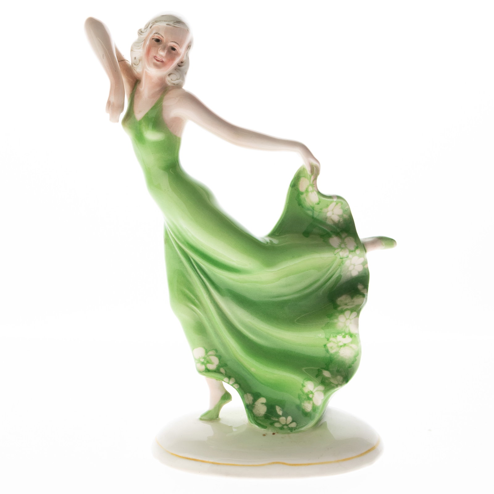 Katzhutte (Hertwig & Co) Of Wallendorf German Porcelain 1930'S Art Deco Figurine (Arm Restored) (1 of 5)