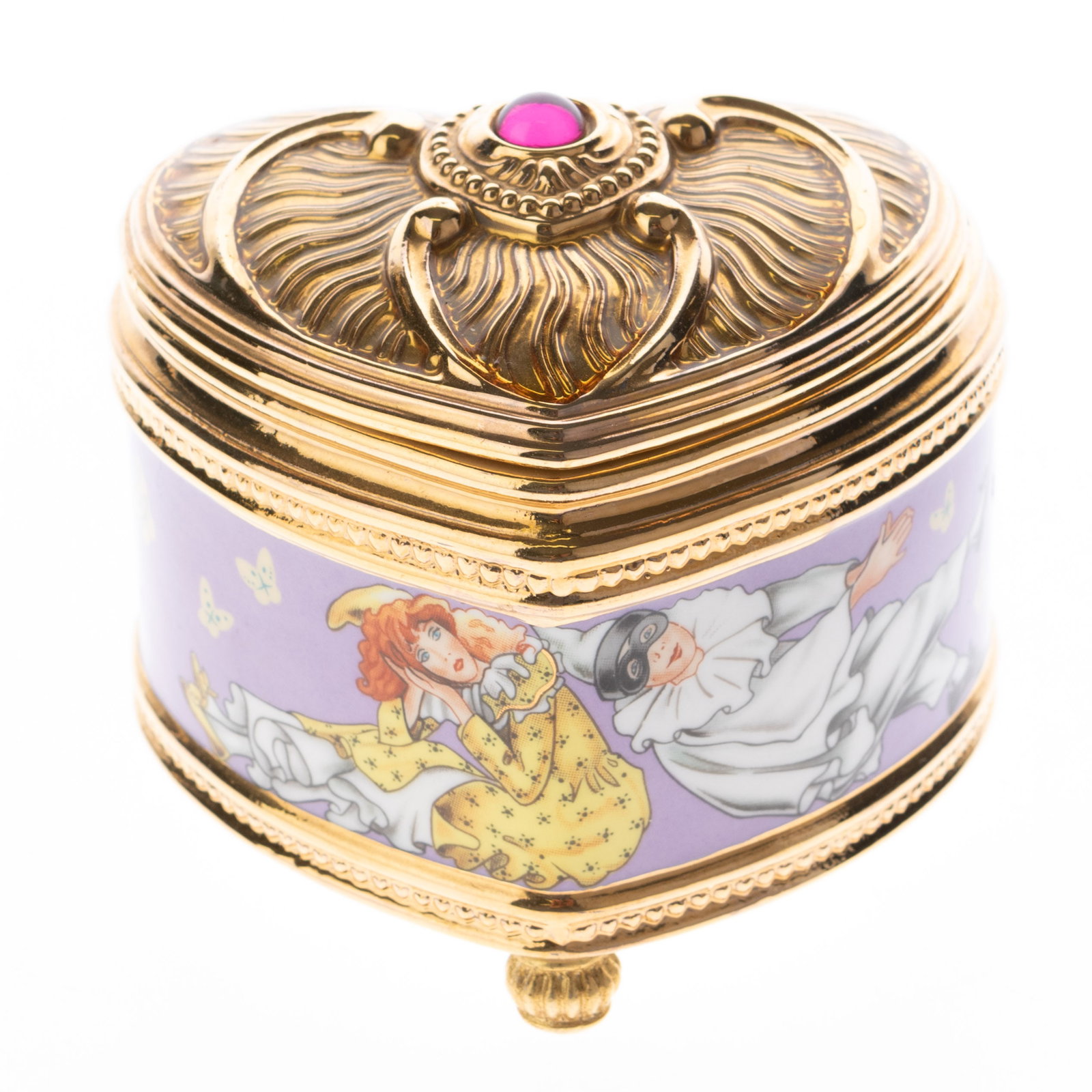 Franklin Mint Porcelain "Pulcinella" House Of Faberge Music Trinket Box (1 of 5)