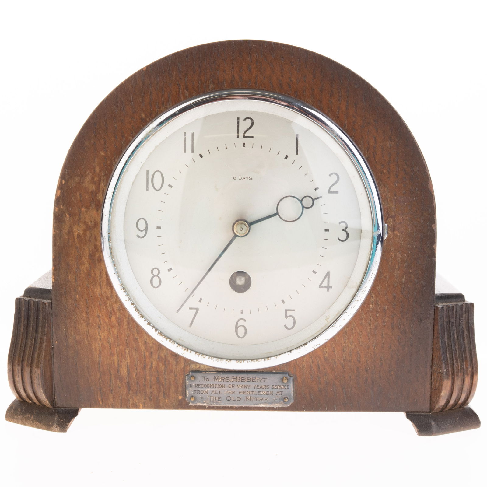Vintage 1930'S Art Deco Wooden 8-Day Mantel Clock (1 of 5)