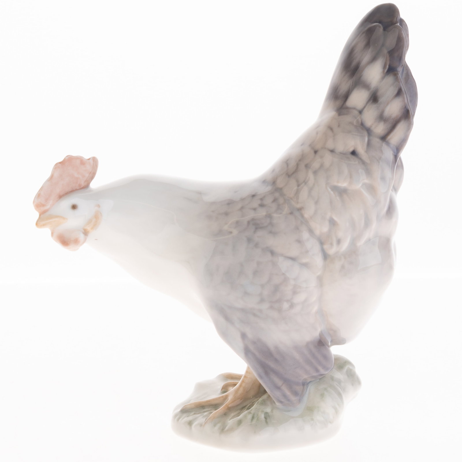 Royal Copenhagen Danish Porcelain Hen Model 1024 Designed By Christian Thomsen Circa 1920 Art Deco: (Height: 13.5 cm, Width: 11.5 cm) It is the responsibility of the Buyer to carefully examine each lot and form their own judgment regarding its condition, description, provenance, and authenticity pri