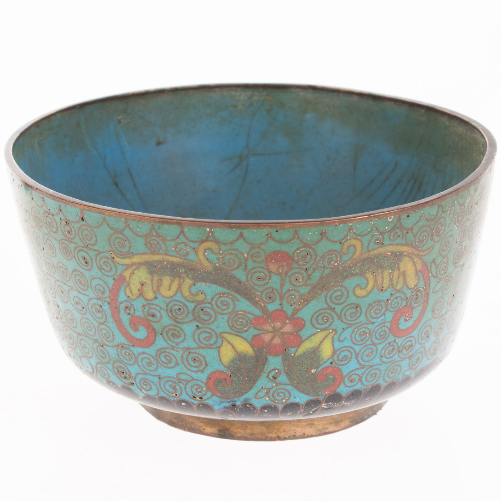 Antique Chinese Hand Enamelled Cloisonne Bowl Early 20Th Century: (Height: 6.5 cm, Width: 9.5 cm) It is the responsibility of the Buyer to carefully examine each lot and form their own judgment regarding its condition, description, provenance, and authenticity prior